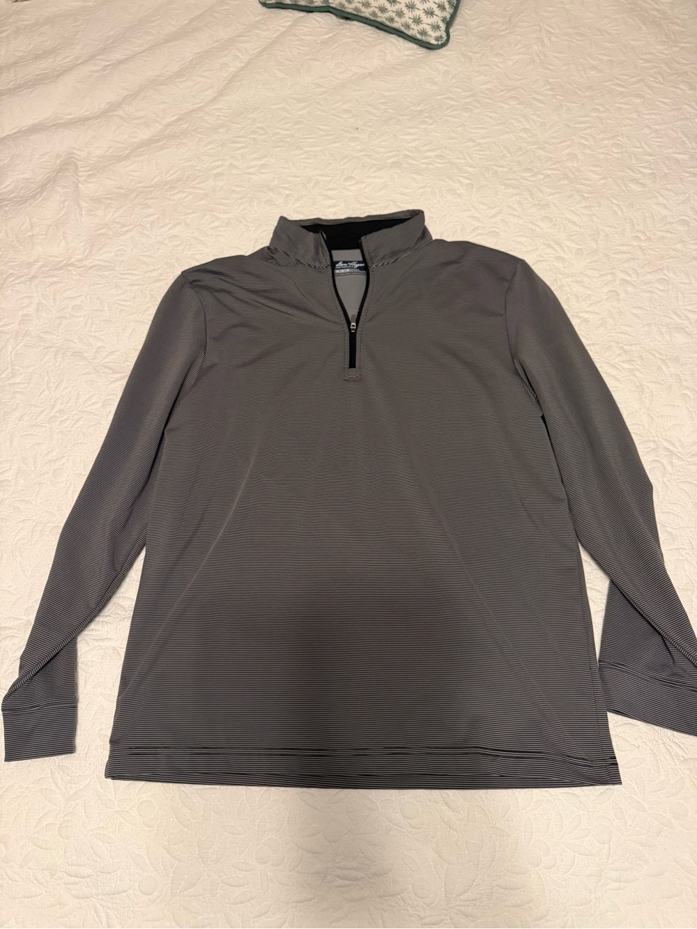 Ben Hogan Men's Quarter-Zip Long Sleeve Pullover in Charcoal Gray